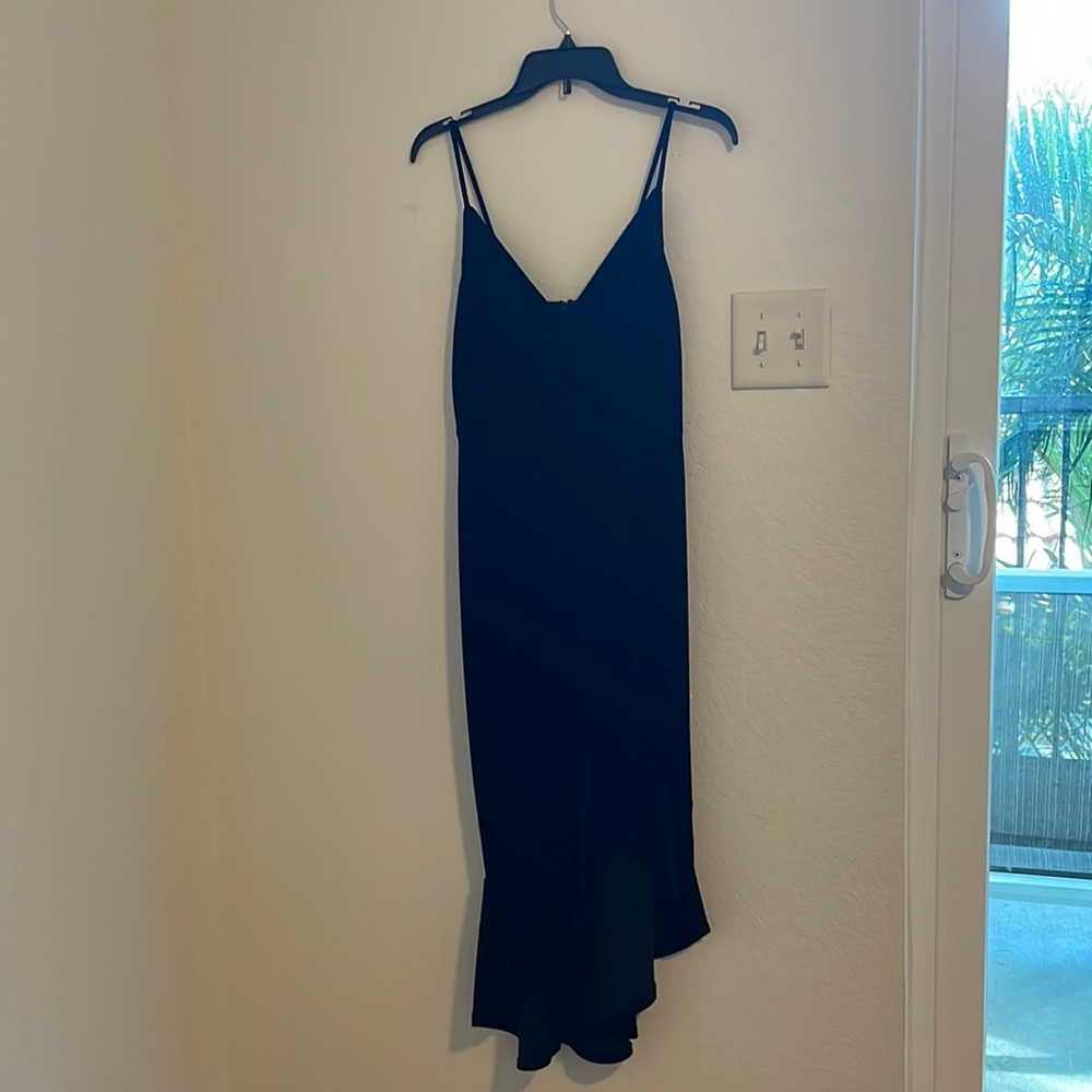 Xscape womens formal asymmetrical black gown